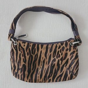 Donald J. Pliner Y2K Leopard Haircalf Shoulder Bag | Vintage Designer Purse